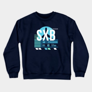 Strasbourg (SXB) Airport // Sunset Baggage Tag Crewneck Sweatshirt